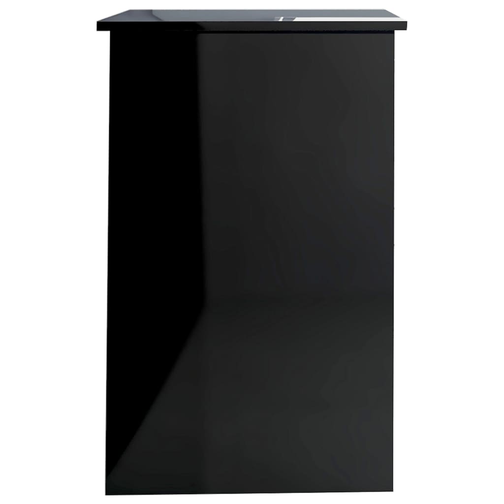 vidaXL Skrivebord høyglans svart 100x50x76 cm sponplate
