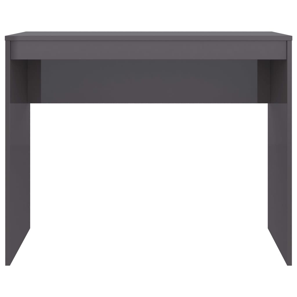 vidaXL Skrivebord høyglans grå 90x40x72 cm konstruert tre