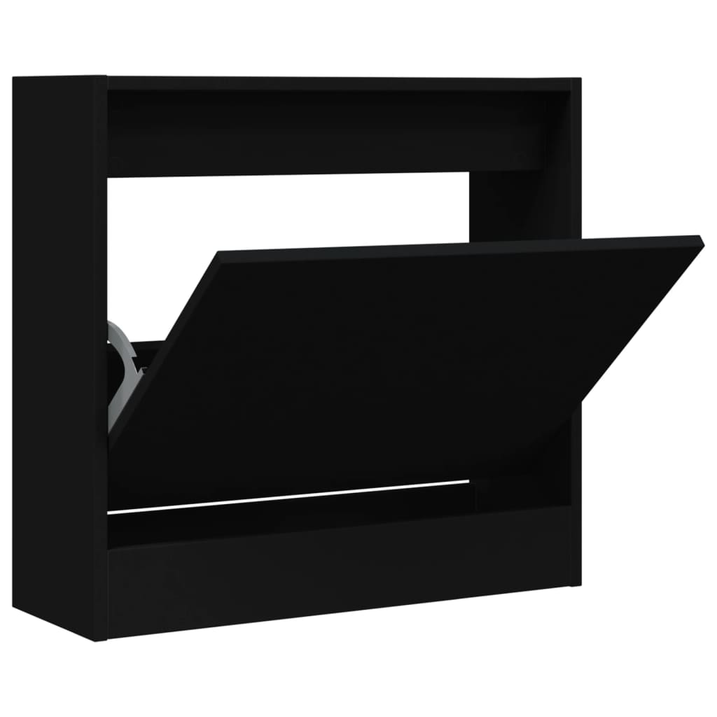 vidaXL Skoskap svart 60x21x57 cm konstruert tre