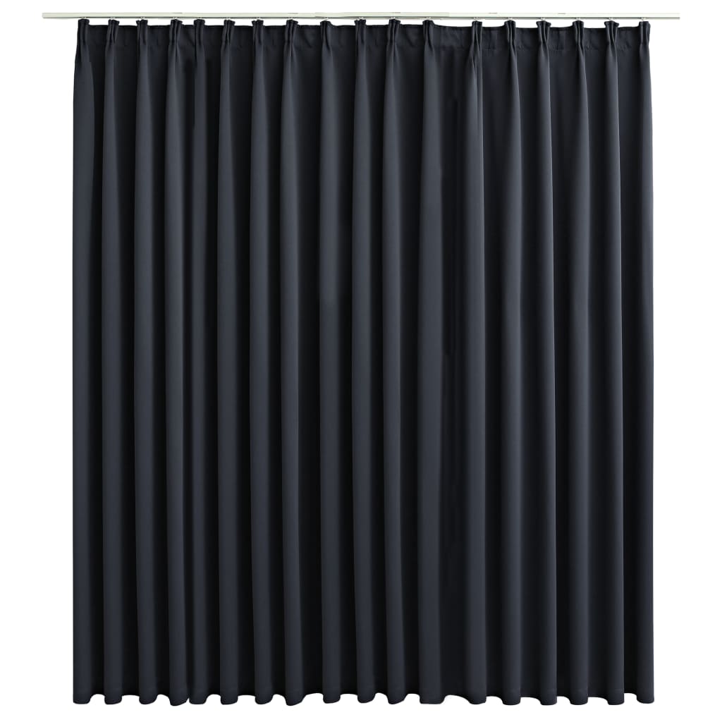 vidaXL Lystett gardin med metallkroker svart 290x245 cm