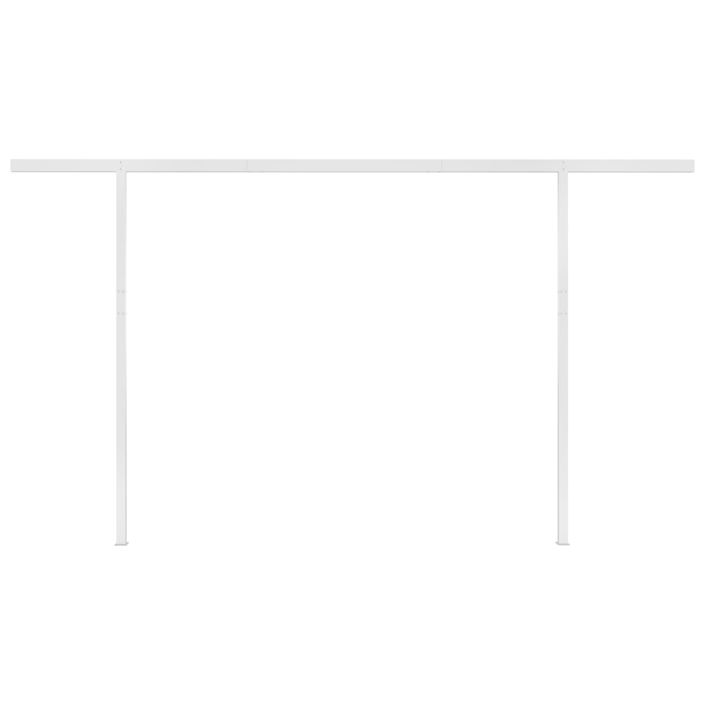 vidaXL Manuell uttrekkbar markise med stolper 4x3 m kremhvit