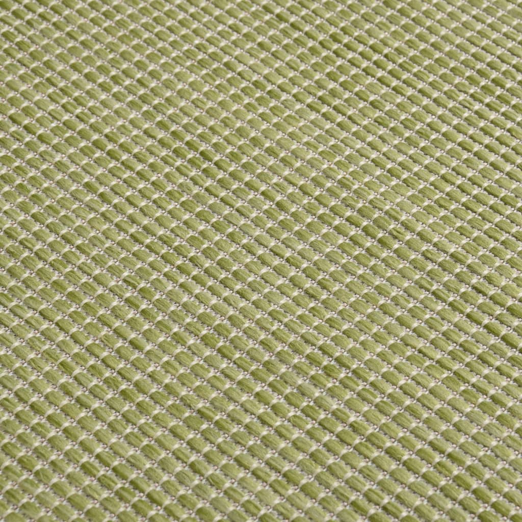 vidaXL Utendørs flatvevd teppe 80x150 cm grønn