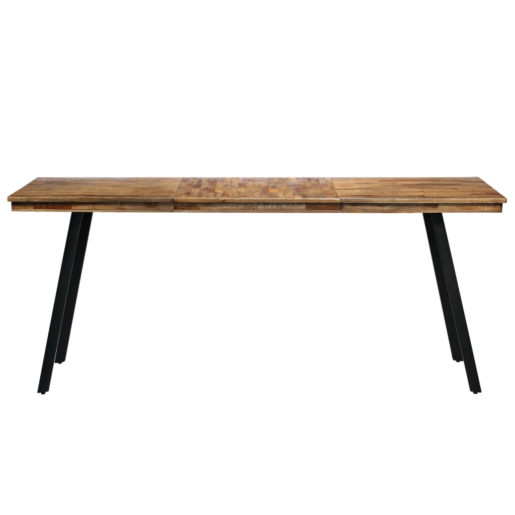 vidaXL Spisebord gjenvunnet teak og stål 180x90x76 cm