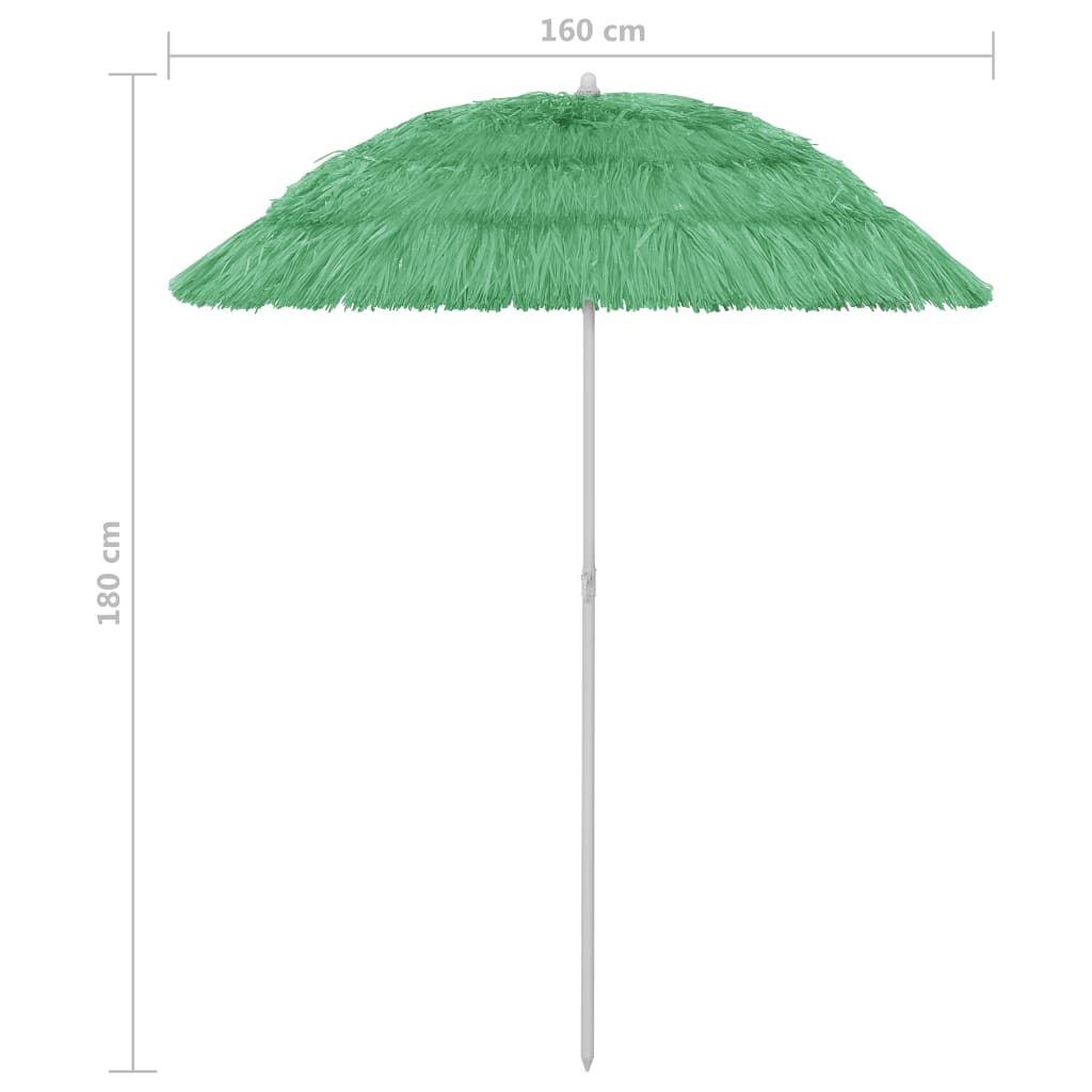 vidaXL Strandparasoll Hawaii grønn 180 cm