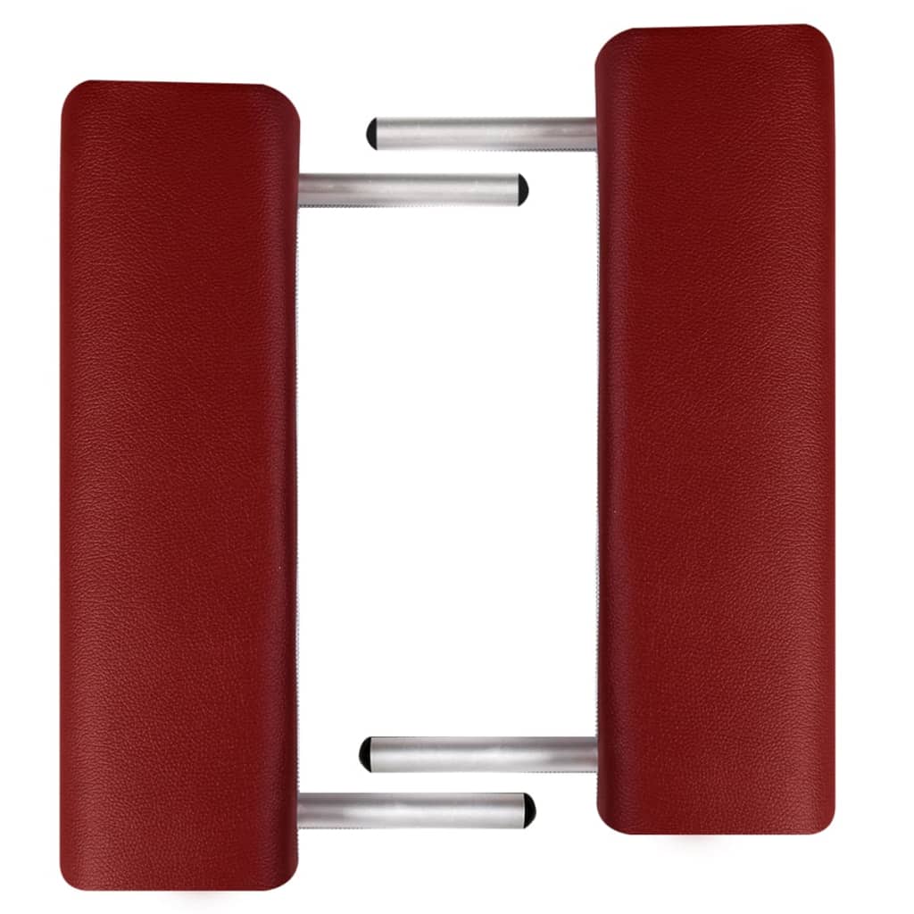Sammenleggbart massasjebord 3 soner aluminiumsramme rød