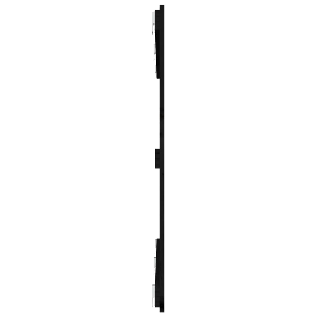 vidaXL Veggmontert sengegavl svart 147x3x90 cm heltre furu