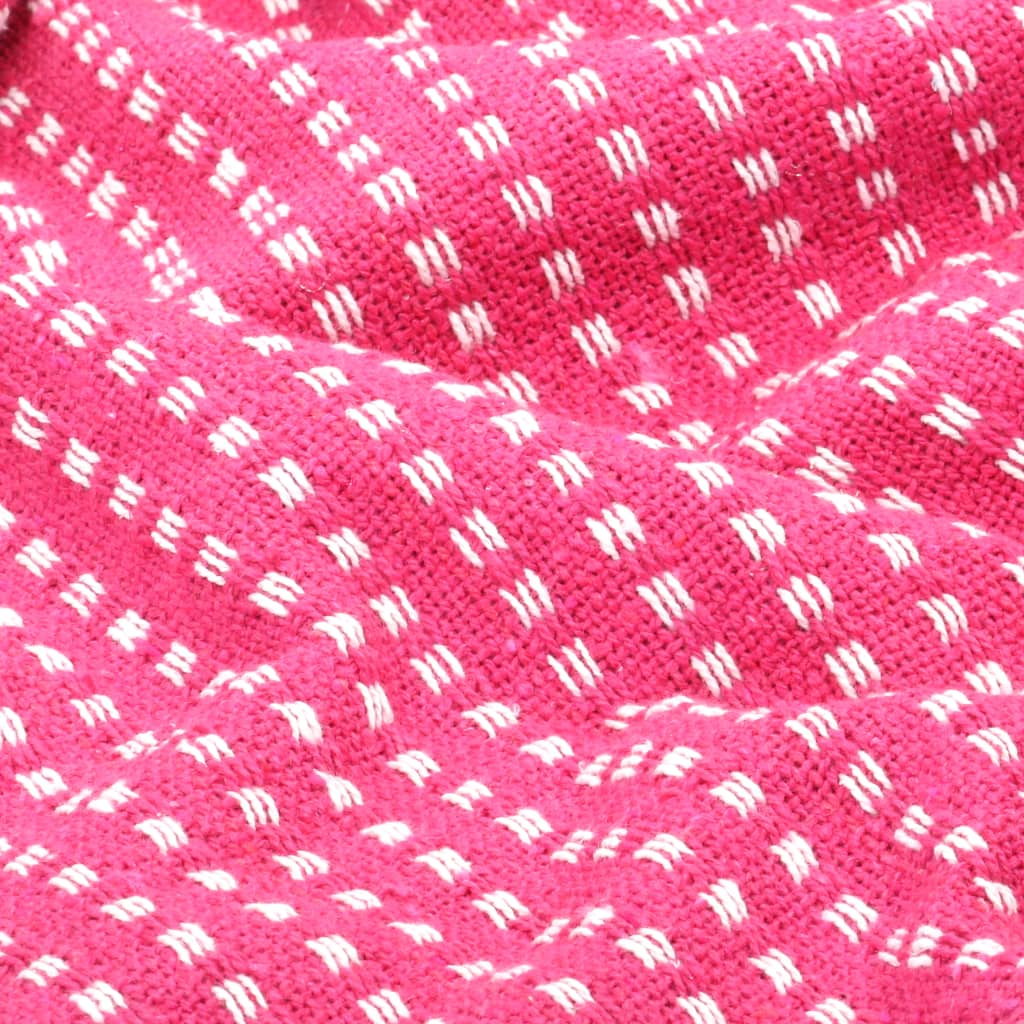 vidaXL Pledd bomull rutetmønster 220x250 cm rosa
