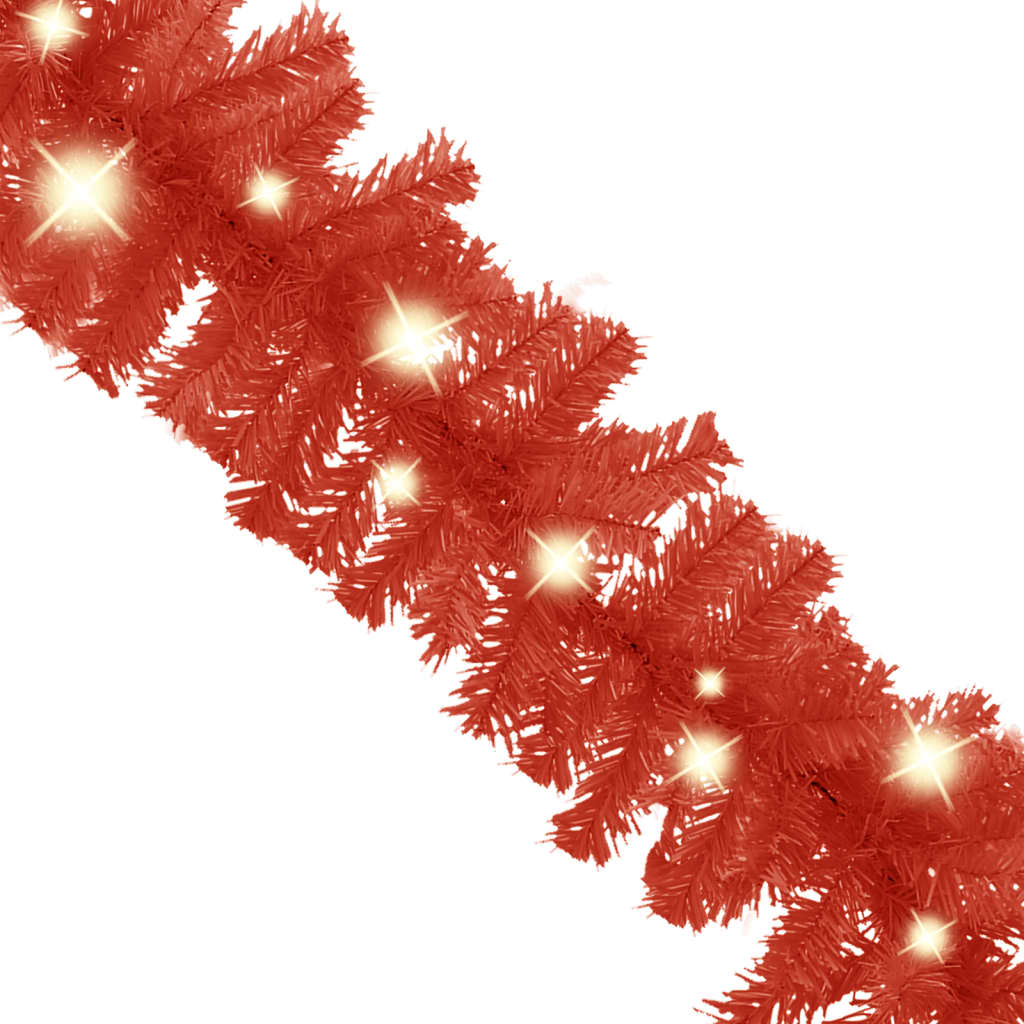 vidaXL Julekrans med LED-lys 5 m rød