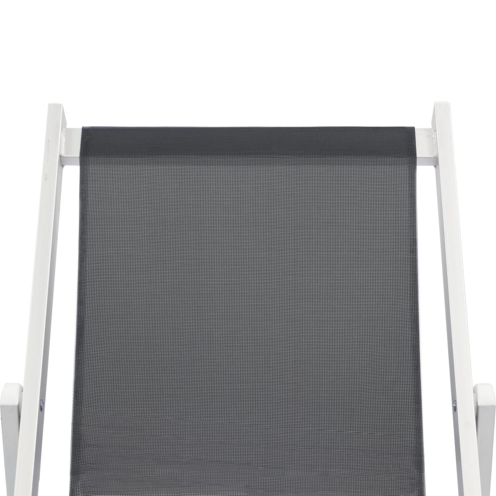 vidaXL Sammenleggbare strandstoler 2 stk aluminium og textilene grå