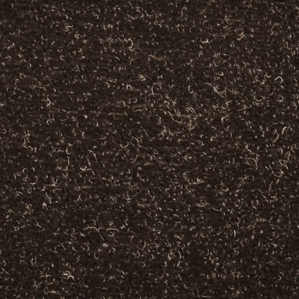 vidaXL Selvklebende trappematter 10stk mørkebrun 65x21x4cm nålestempel