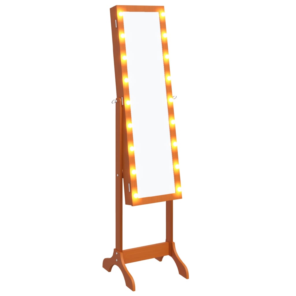 vidaXL Frittstående speil med LED 34x37x146 cm
