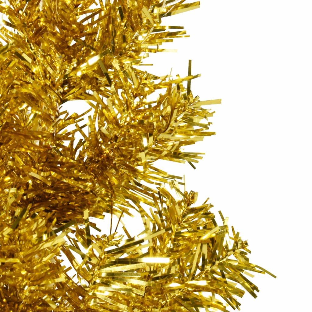 vidaXL Kunstig halvt juletre med stativ tynt gull 120 cm