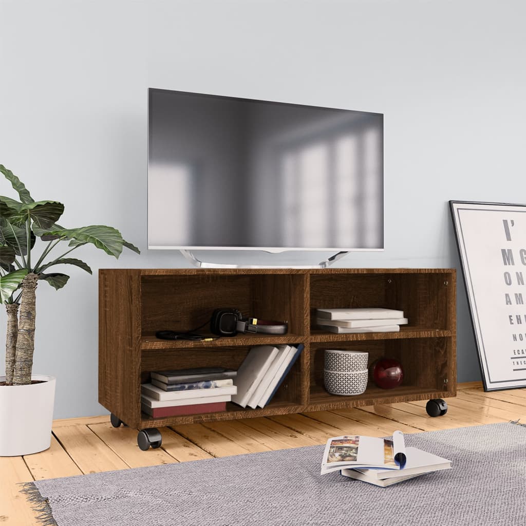 Tv-Benk Sonoma Eik 80X35X54 Cm Konstruert Tre main image 1