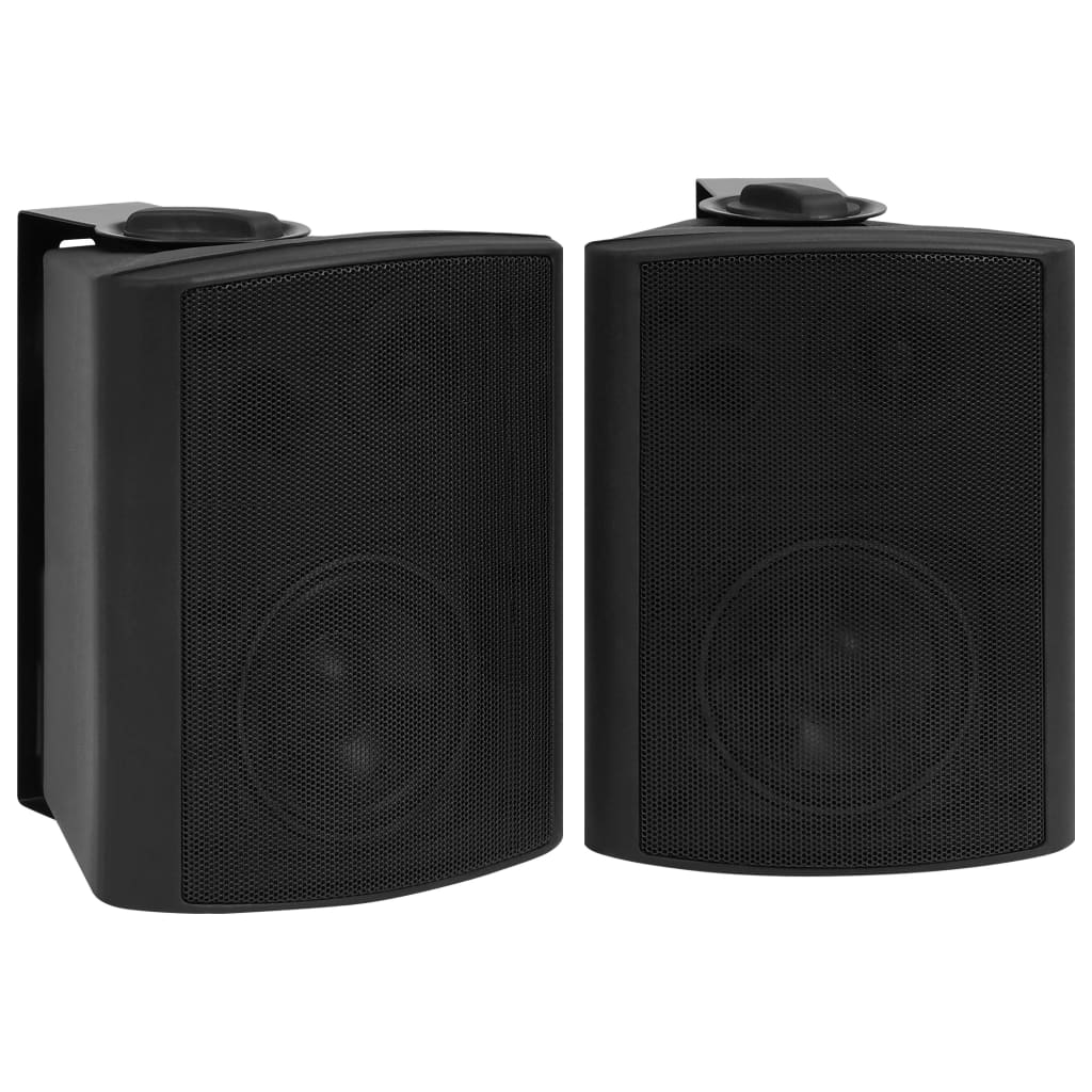 vidaXL Vegghengte stereohøyttalere 2 stk svart innendørs utendørs 100W