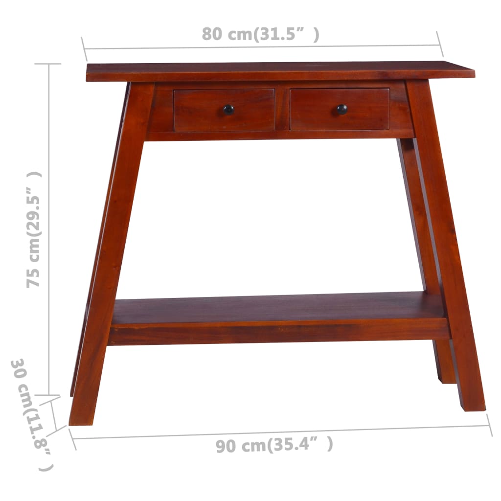 vidaXL Konsollbord klassisk brun 90x30x75 cm heltre mahogni