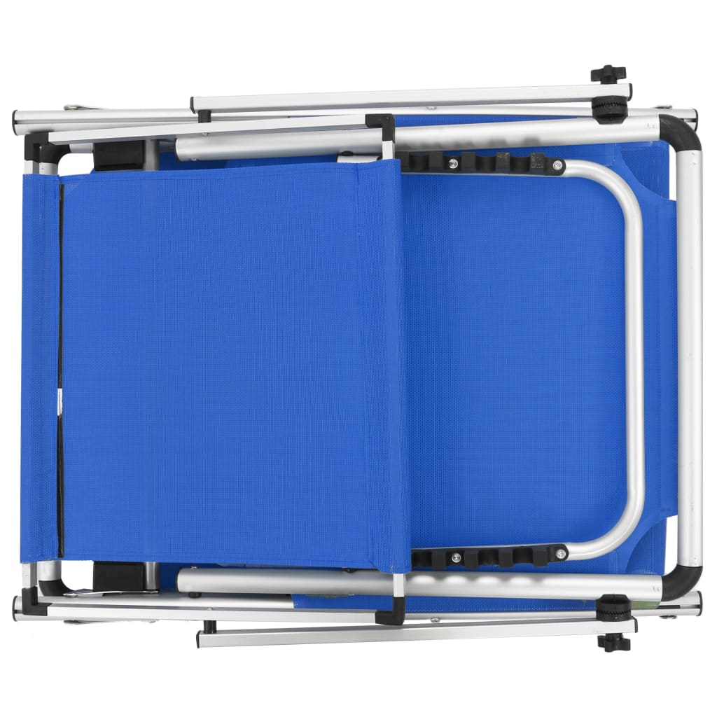 vidaXL Sammenleggbar solseng med solskjerm aluminium og textilene blå
