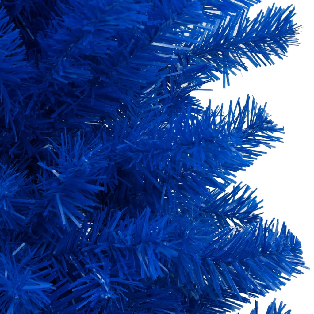 vidaXL Forhåndsbelyst kunstig juletre med stativ blå 240 cm PVC