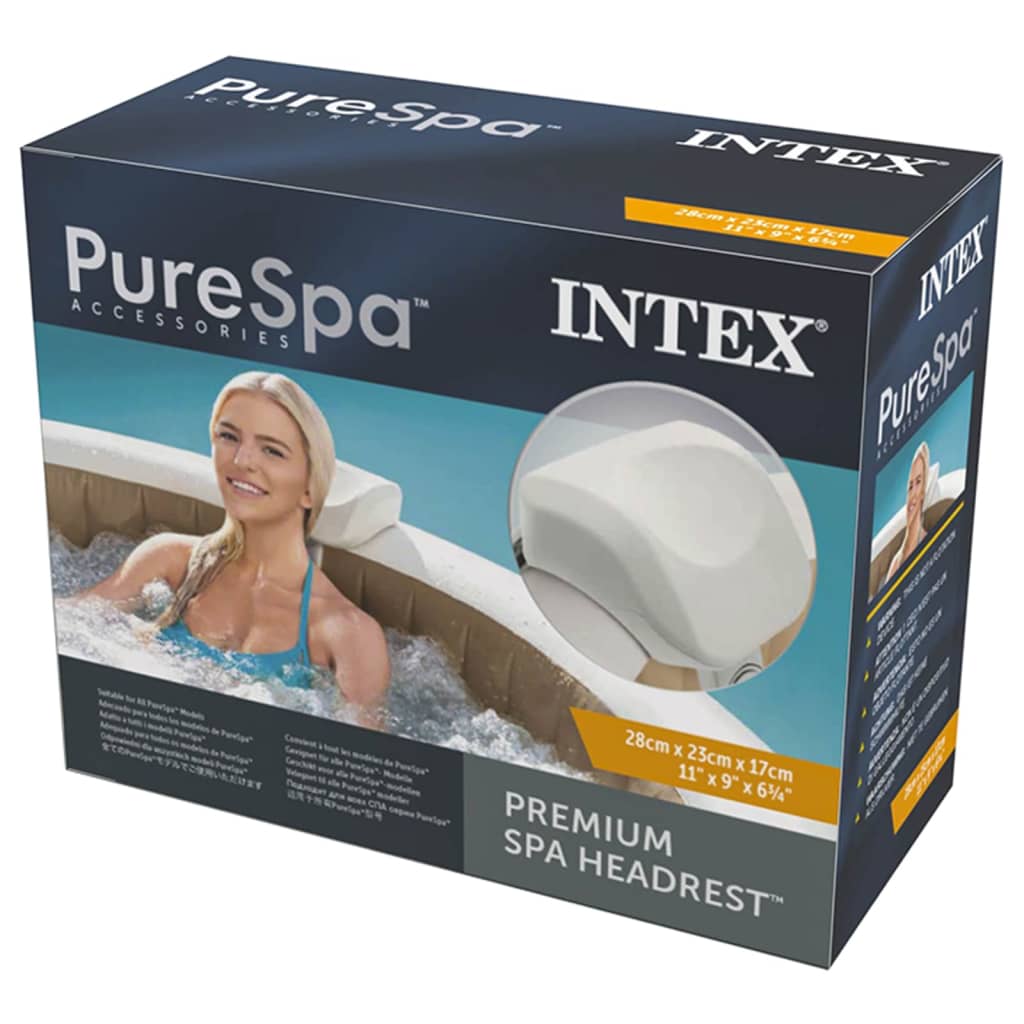 Intex Hodestøtte Premium PureSpa hvit 28x23x17 cm skum