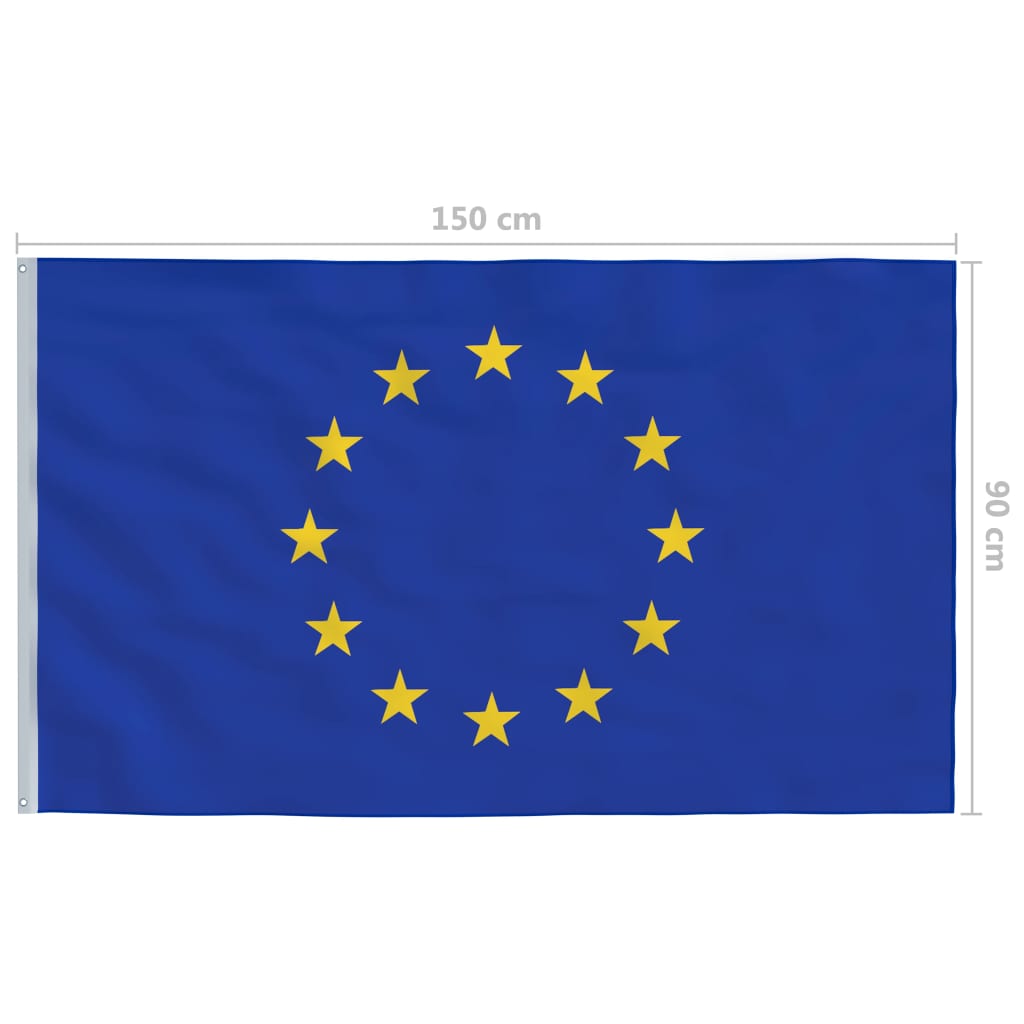 vidaXL Europeisk flagg og stang aluminium 6,2 m