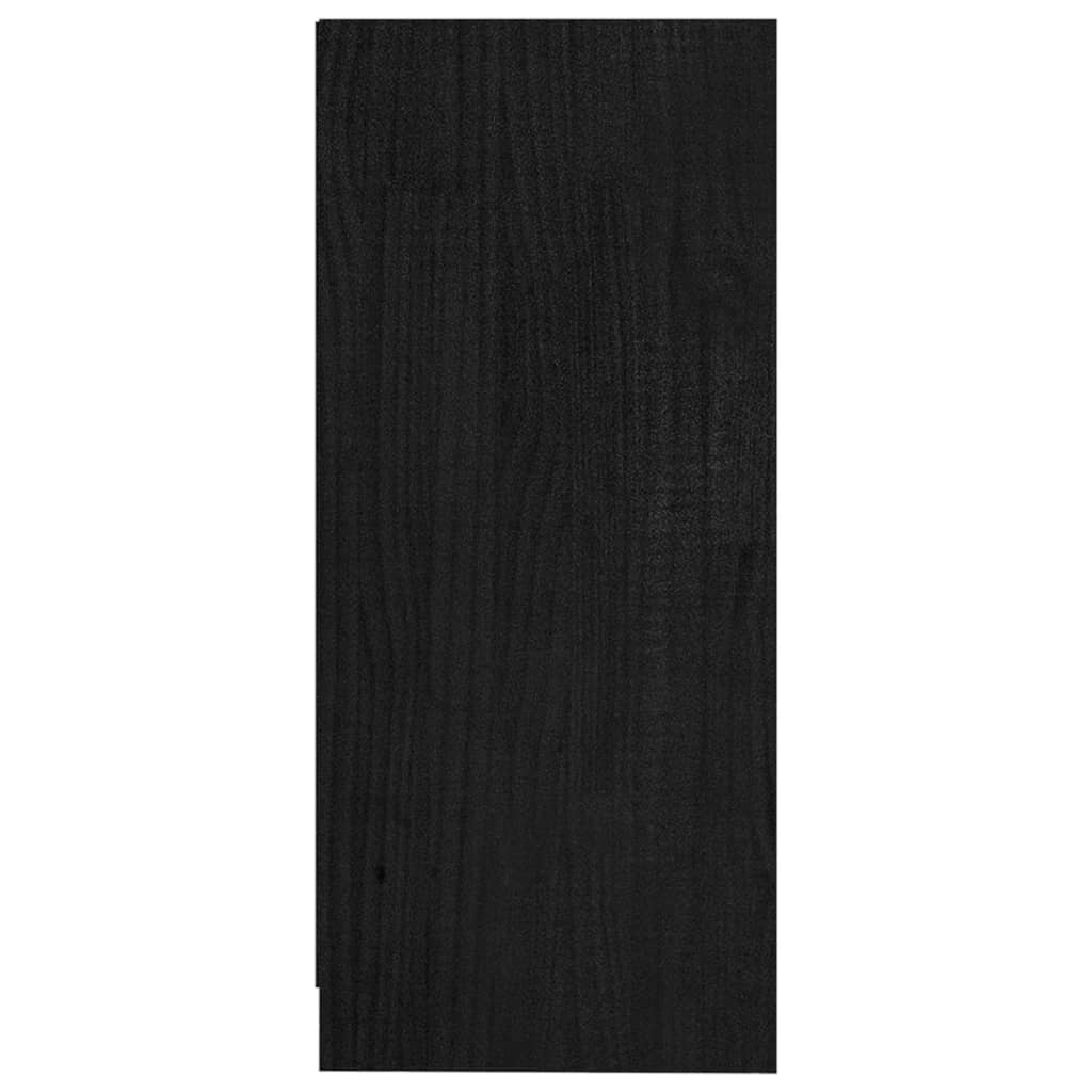 vidaXL Sideskap svart 35,5x33,5x76 cm heltre furu