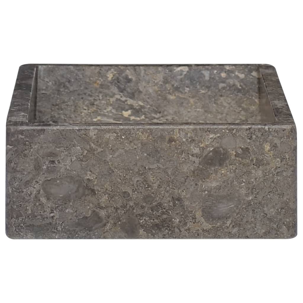 vidaXL Vask 45x30x12 cm marmor høyglans grå
