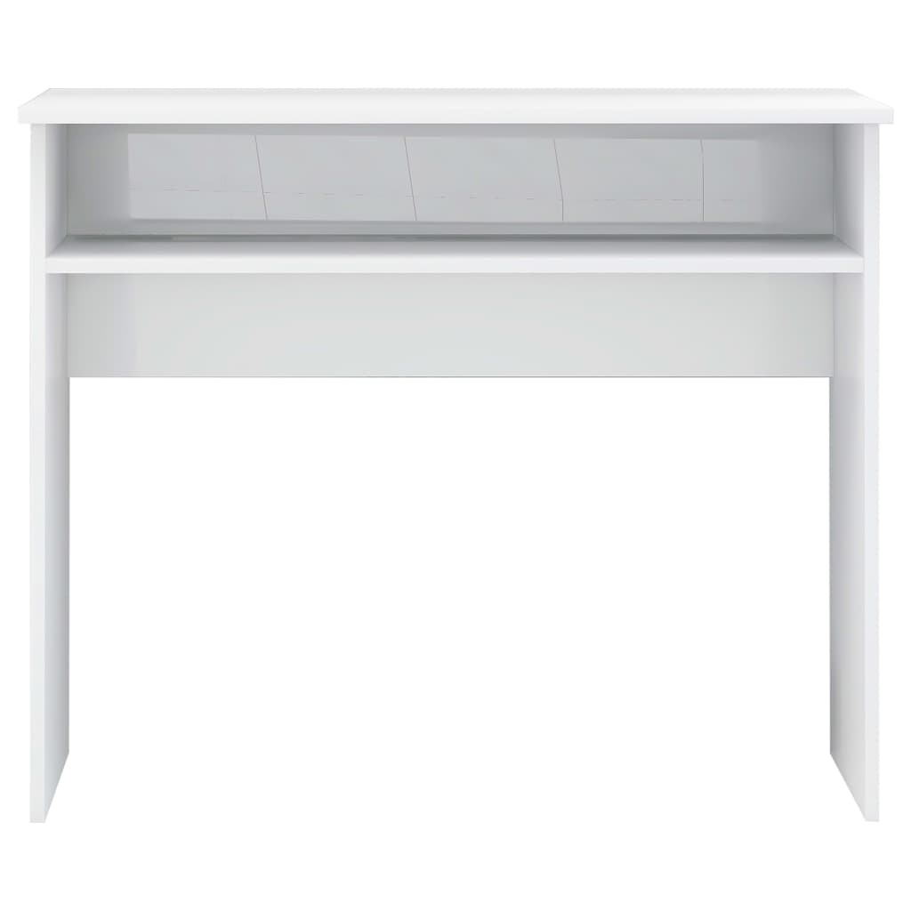 vidaXL Skrivebord høyglans hvit 90x50x74 cm sponplate