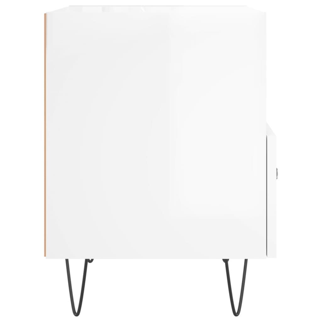 vidaXL Nattbord høyglans hvit 40x35x47,5 cm konstruert tre