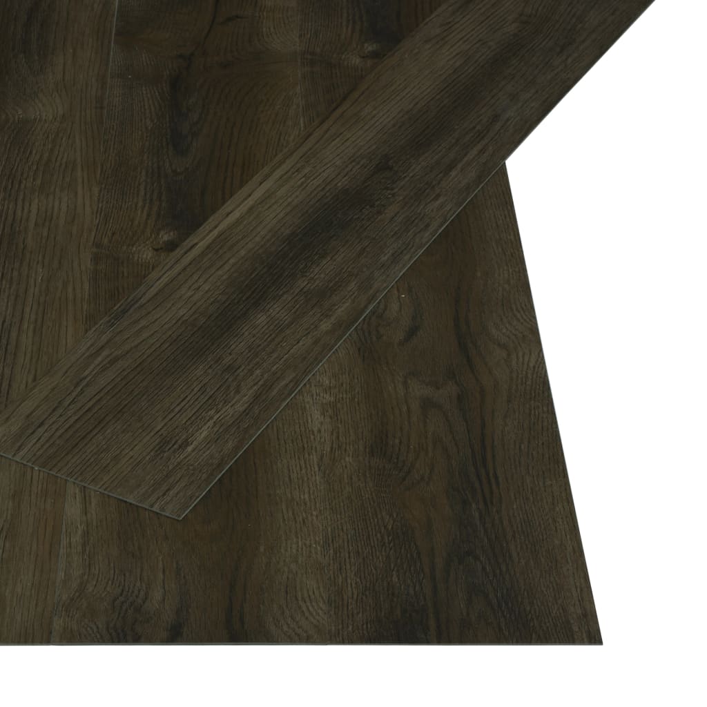 vidaXL Selvklebende gulvplanker 4,46 m² 3 mm PVC mørkebrun