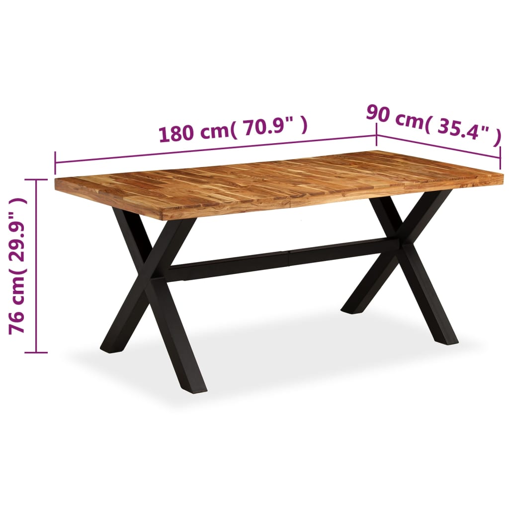 vidaXL Spisebord heltre akasie og mango 180x90x76 cm