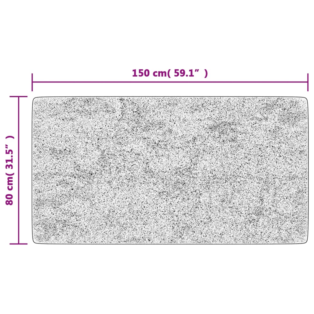 vidaXL Vaskbart teppe 80x150 cm svart og hvit sklisikker