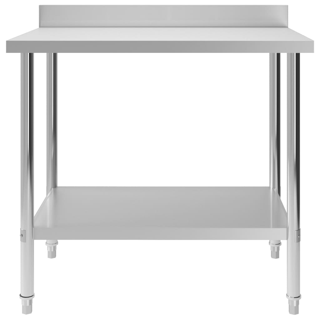 vidaXL Arbeidsbord for kjøkken med bakplater 100x60x93 rustfritt stål