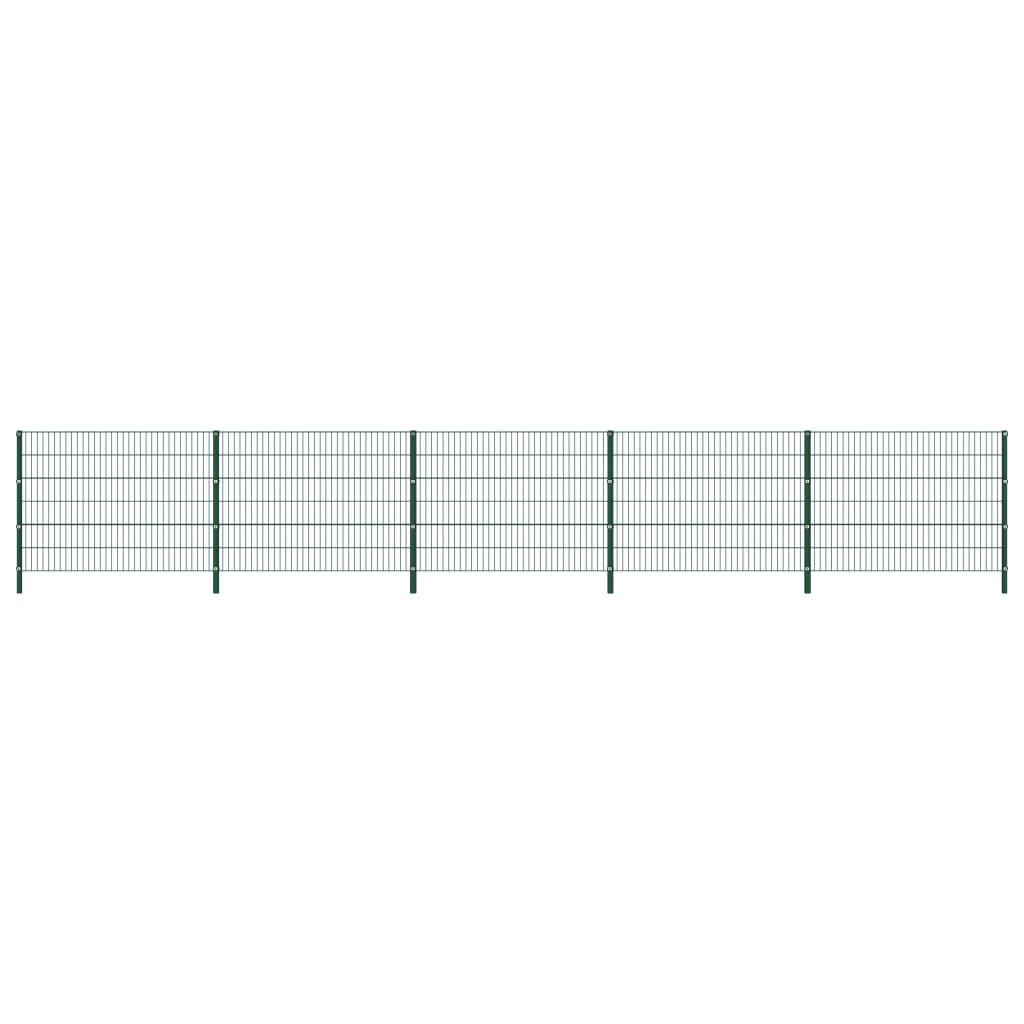 vidaXL Gjerdepanel med stolper jern 8,5x1,2 m grønn