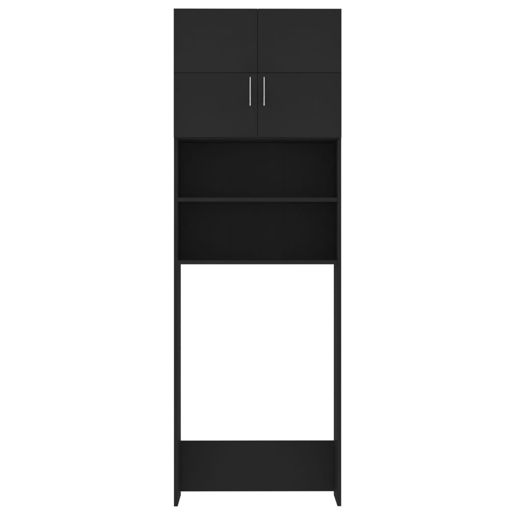 vidaXL Vaskemaskinskap svart 64x25,5x190 cm konstruert tre