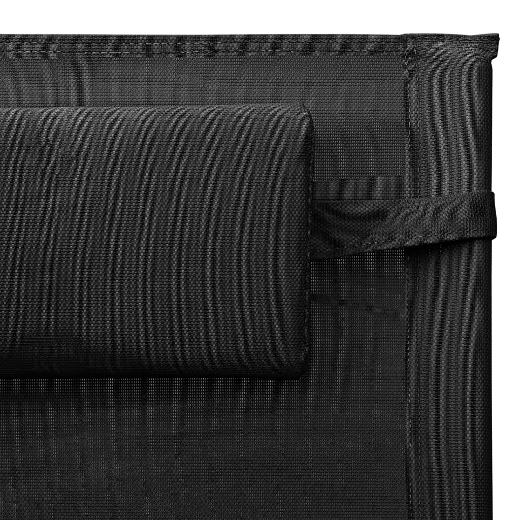 vidaXL Solsenger 2 stk textilene svart og grå