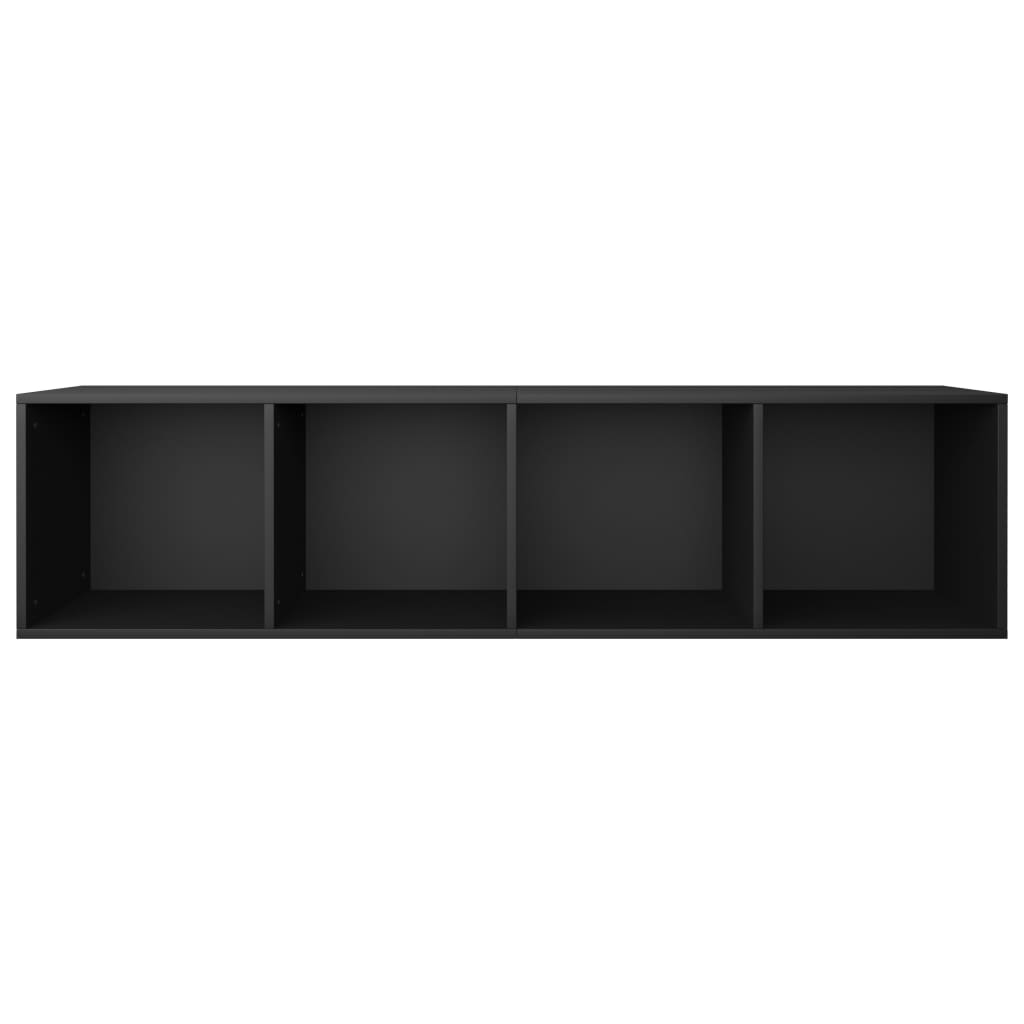 vidaXL Bokhylle/TV-benk svart 36x30x143 cm sponplate