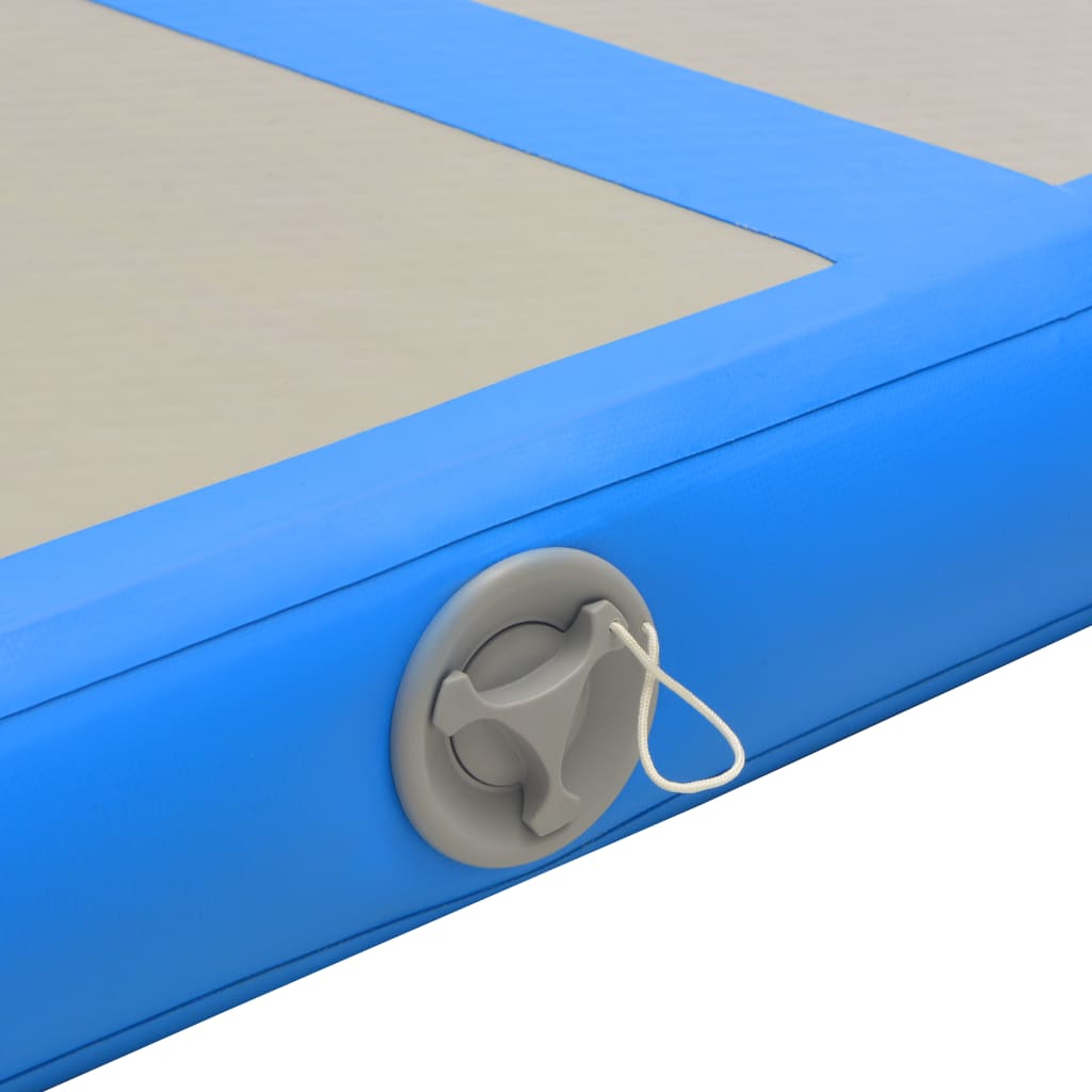 vidaXL Oppblåsbar gymnastikkmatte med pumpe 800x100x10 cm PVC blå