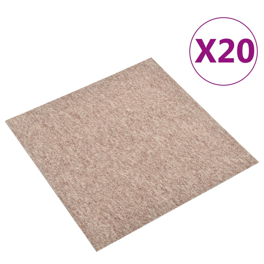 vidaXL Teppefliser gulv 20 stk 5 m² 50x50 cm beige