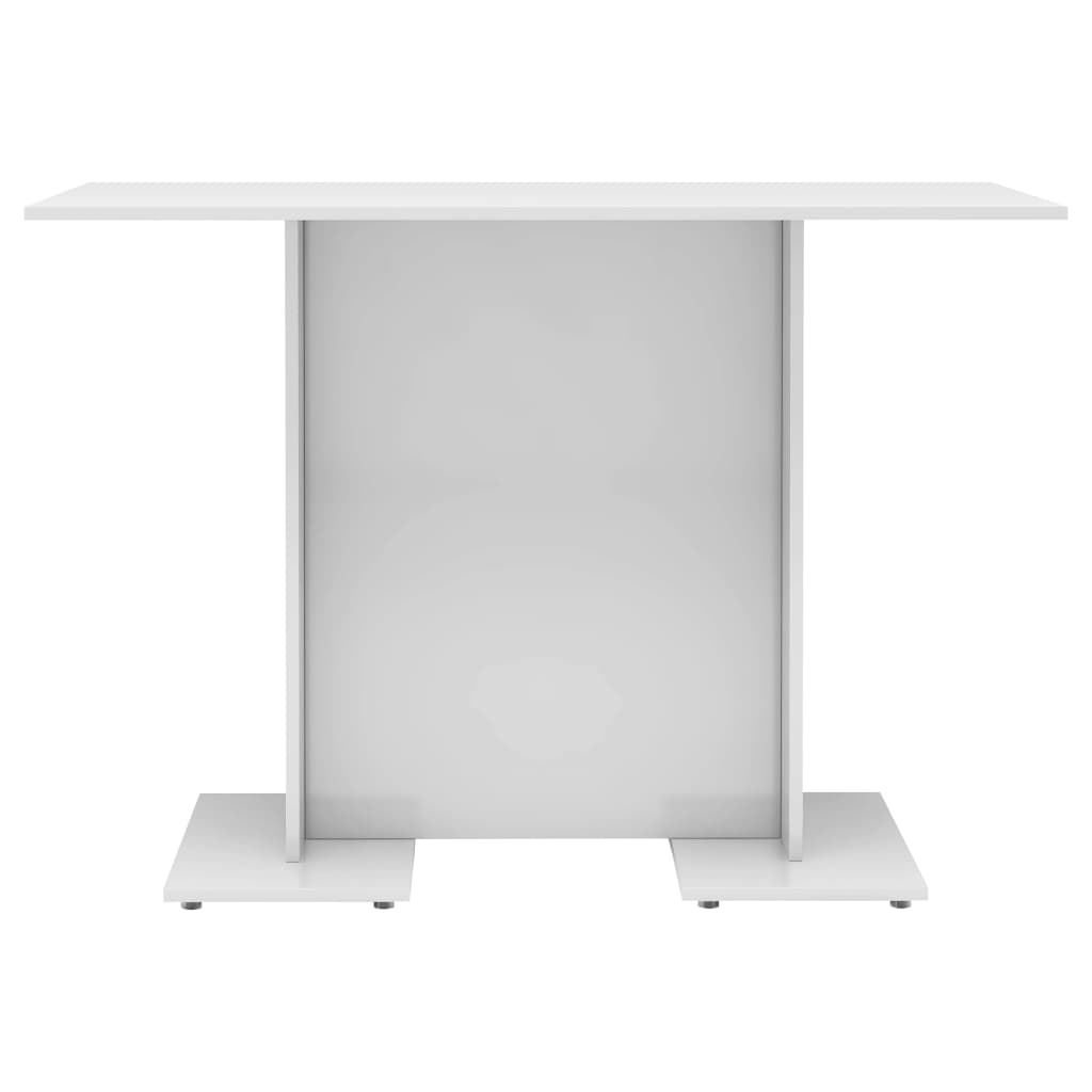 vidaXL Spisebord høyglans hvit 110x60x75 cm sponplate