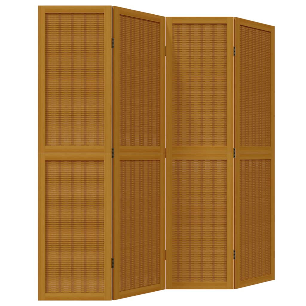 vidaXL Romdeler 4 paneler brun heltre keisertre