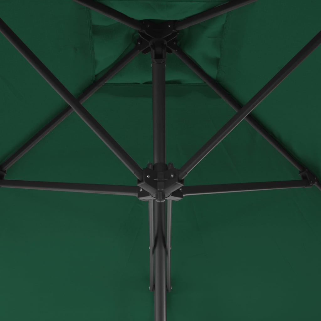 vidaXL Parasoll med stålstang 300 cm grønn
