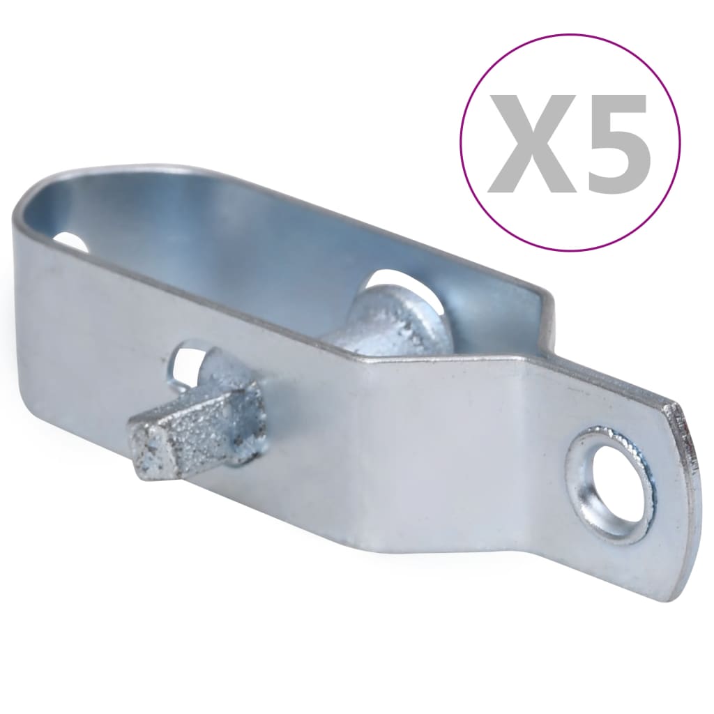 vidaXL Gjerdetrådstrammere 5 stk 100 mm stål sølv