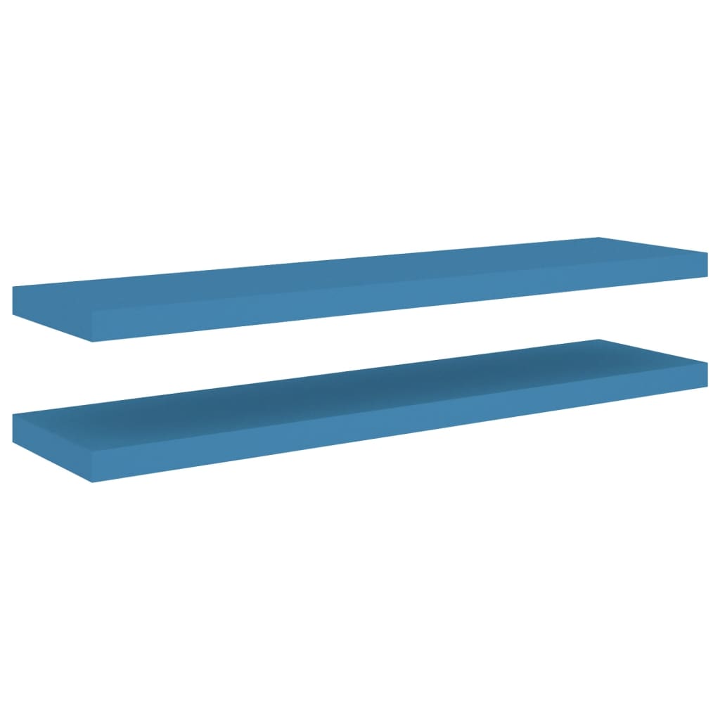 vidaXL Flytende vegghyller 2 stk blå 90x23,5x3,8 cm MDF