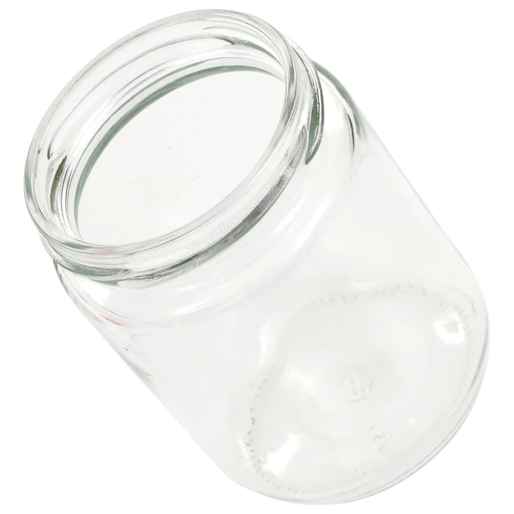 vidaXL Syltetøyglass med hvite og røde lokk 48 stk 230 ml