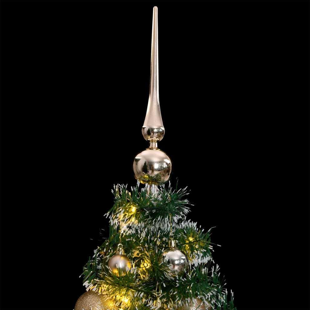 vidaXL Kunstig juletre med 150 LED kulesett og flokket snø 150 cm