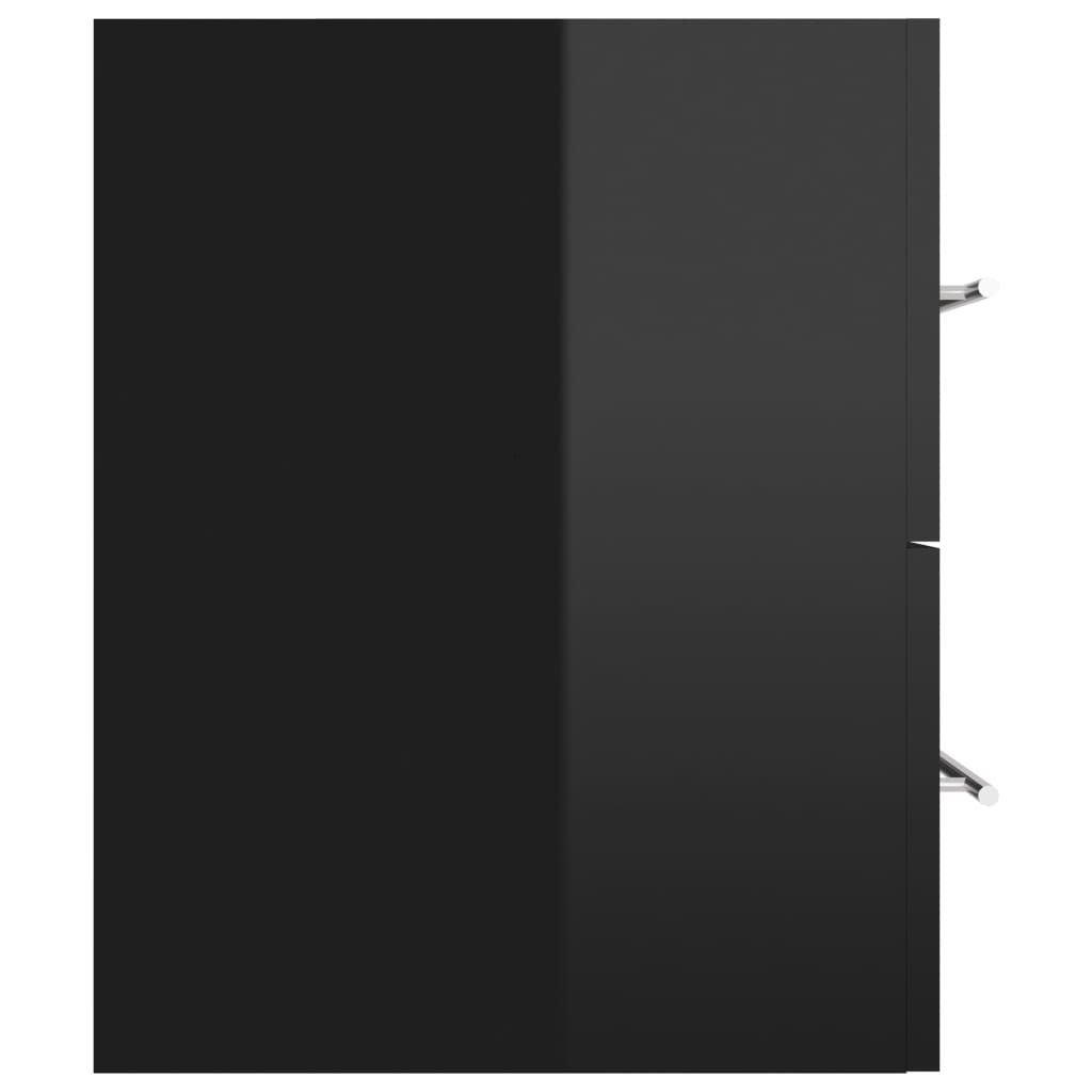 vidaXL Servantskap med innebygd vask høyglans svart sponplate