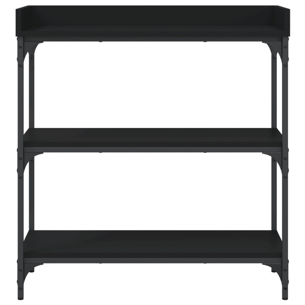 vidaXL Konsollbord med hyller svart 75x30x80 cm