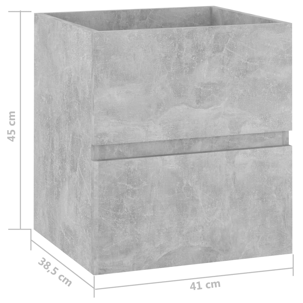 vidaXL Servantskap betonggrå 41x38,5x45 cm sponplate