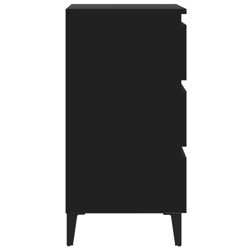 vidaXL Nattbord med metallben 2 stk svart 40x35x69 cm