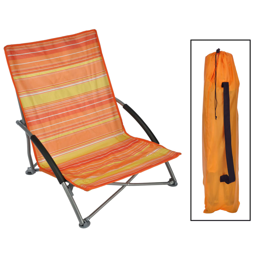 HI Sammenleggbar strandstol oransje 65x55x25/65 cm