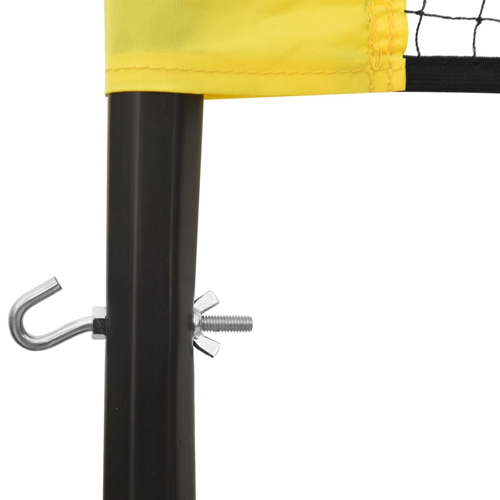 vidaXL Volleyballnett gul og svart 823x244 cm PE stoff